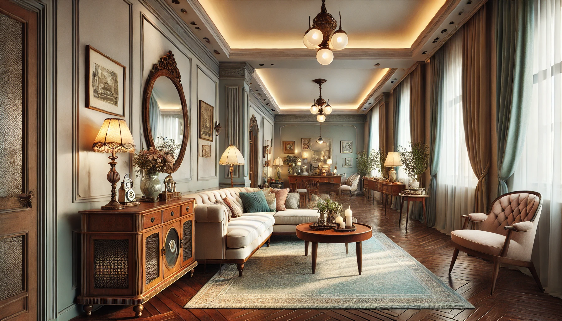Vintage Inspired Living Room With Modern Elegance